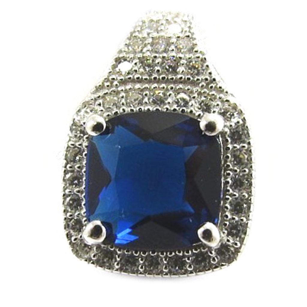 Les Trésors De Lily [L3921] - Silver Pendant 'Sissi' White Sapphire