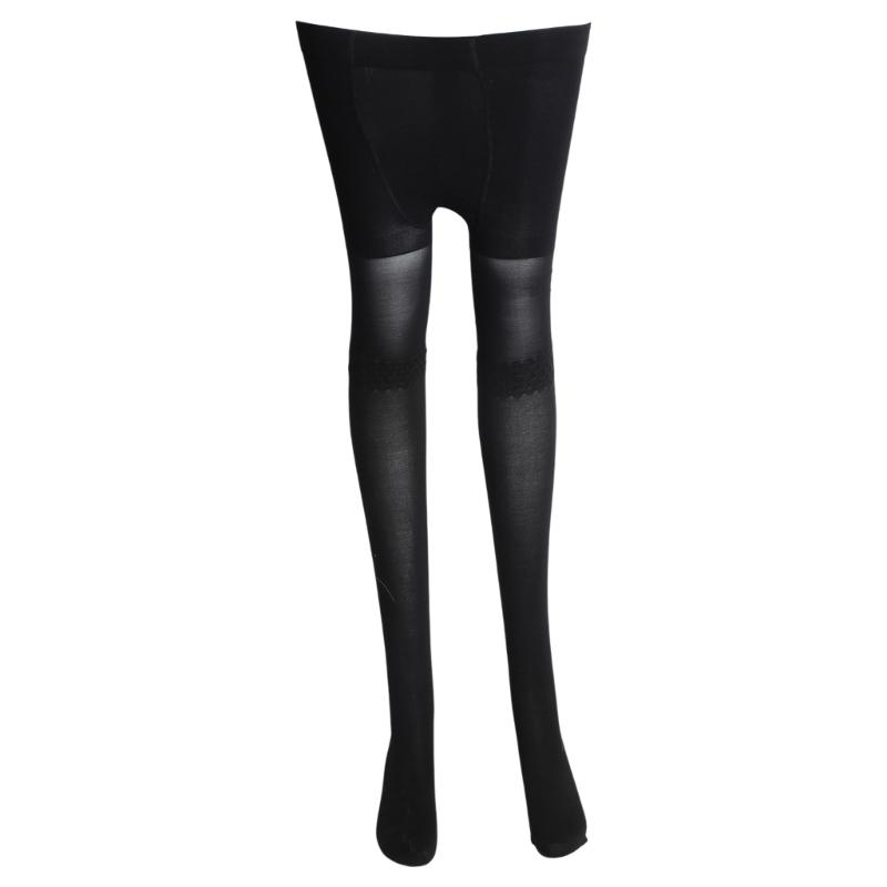 Japanese Elegant Jacquard Patterned Patchwork Pantyhose for Women Mock Over Knee Socks Faux Suspender Tights Stockings 1