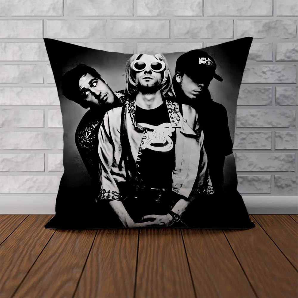 Band NNirvanaes Pillow Case For Car Sofa Decorative Home Doublesided Print Plush Square Throw Pillow Cushion Cover
