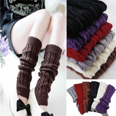 Nouvelle Mode Automne et Hiver Genouillère Jambière Filles Chaussettes Uni Poil Long Crochet Jambières Bottes Quotidien Polyvalent Couvre-Jambes