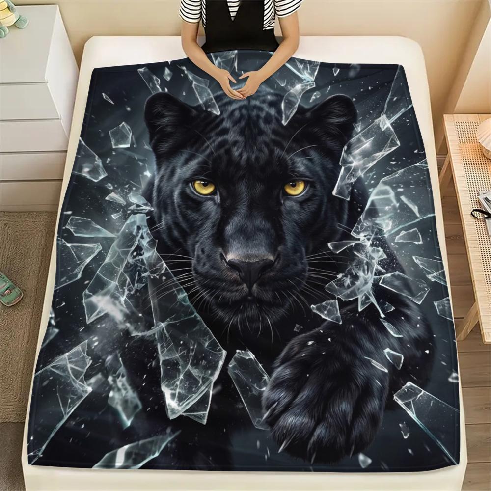 

1PC Animal Photos Print Flannel Blanket, High quality All Seasons, Home Decor, Warmth and Comfort, Perfect for Christmas Gifts 80cm x 120cm