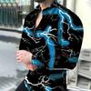 Autumn Men's Casual Versatile Fashion Street Men's Shirt Lapel Single-breasted Shirt Men's Irregular Line Long-sleeved Shirt