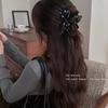 Black Polka Dot Bow Grab Clip Girl Back of Head Hair Clip Clip Headgear Hairpin Shark Clip