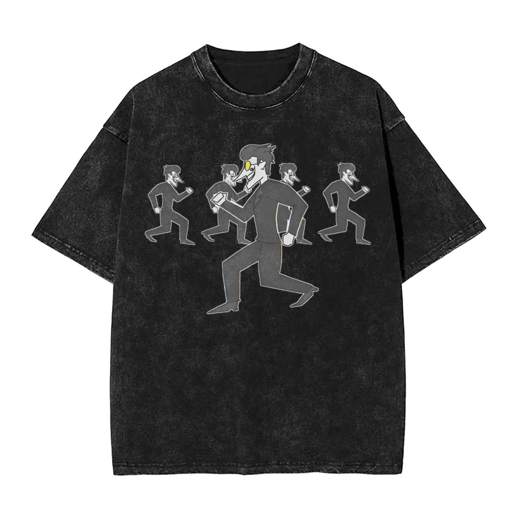 Spamton NEO Deltarune Spiel Ausgewaschenes T-Shirt Herren Y2K Lustige Baumwoll-T-Shirts Sommer Rundhals Mode-T-Shirts Einfache Übergrößen Oberteile