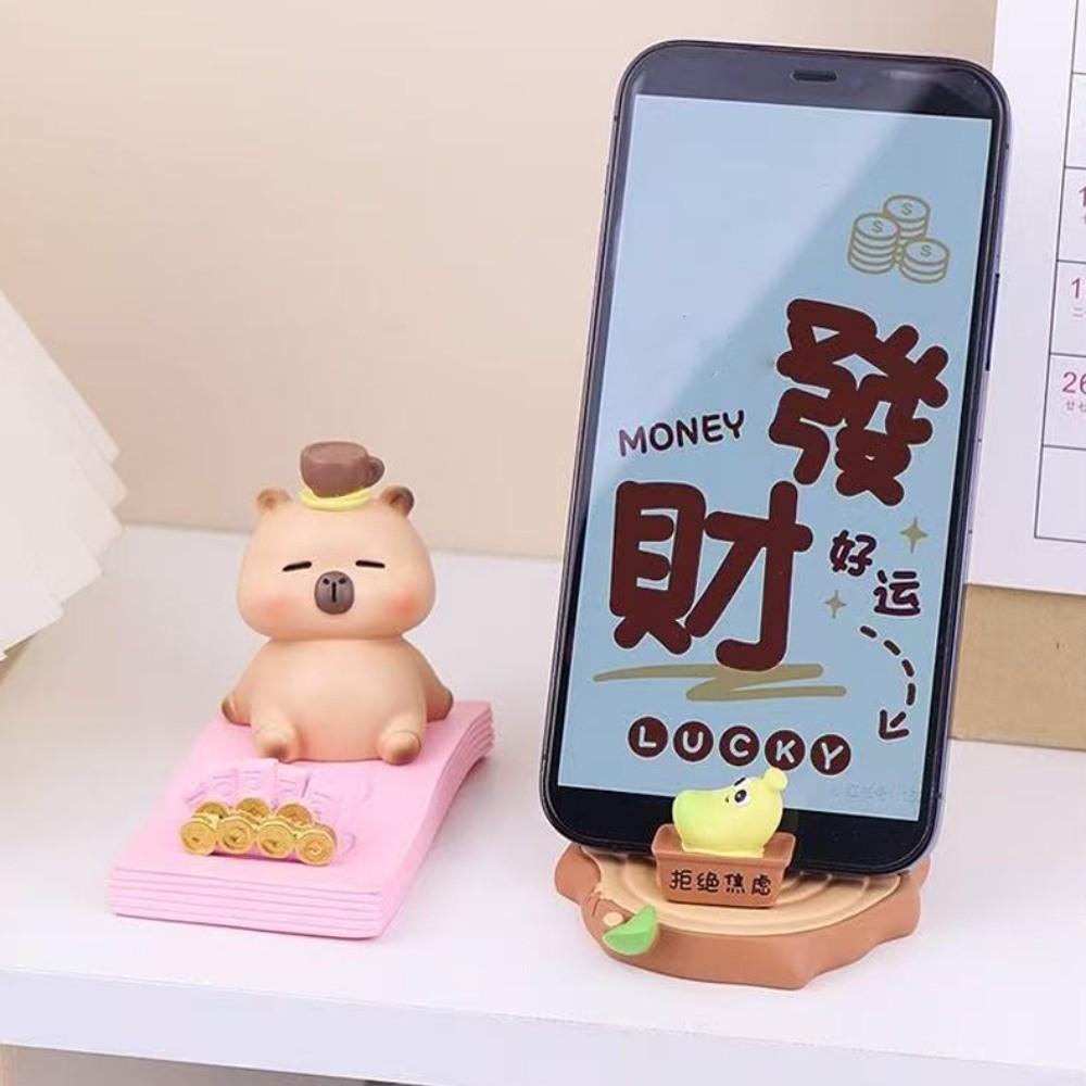 Desk Decor Capybara Phone Holder Figure Model Capybara Cell Phone Bracket  Small Gifts