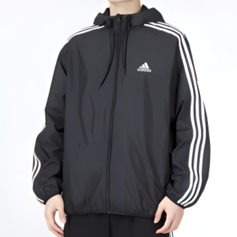 Adidas Free Shipping With AdiClub Essentials Woven 3 Stripes Windbreaker IB0378