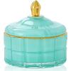 Pote Fofo de Vidro Europeu para Armazenamento Pote de Doces com Tampa Caixa Diamante Pote para Armazenamento de Joias Recipientes de Mesa para Escritório(Verde, D 3,94" A 4,06")