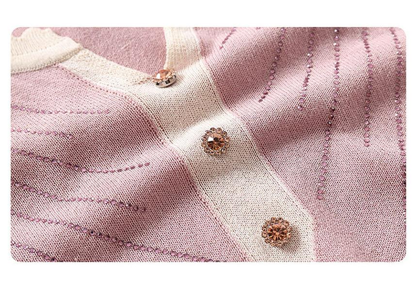 Stylish Summer Knit Top for Middle-Aged & Elderly Women - Loose Short Sleeve T-shirt