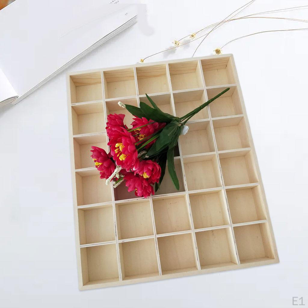 Grocery Storage Wooden 12 Grids Organizer Retro Divided Compartments Pastoral Lattice Display Case