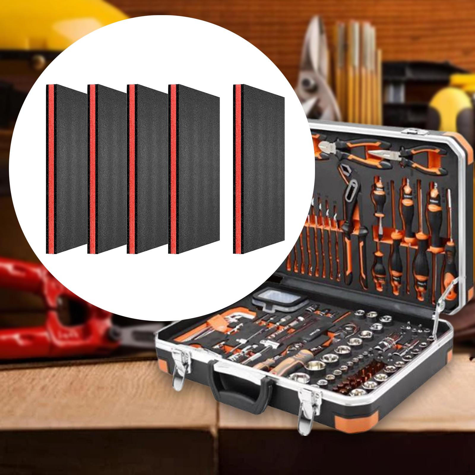 

5 Pieces Tool Box Foam Inserts Packing Pads Removable Liners for Transport Length 50cm