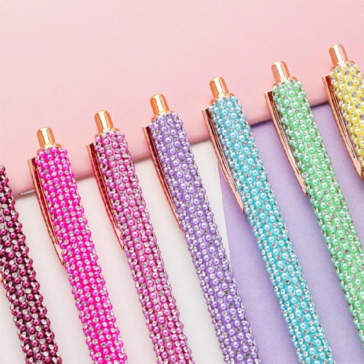 Retractable Ballpoint Pen Business Signature Pen Beads Ballpoint Pen