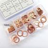100-Piece Red Copper Oil Seal Washer Set - Flat & Sealing Washers Gaskets