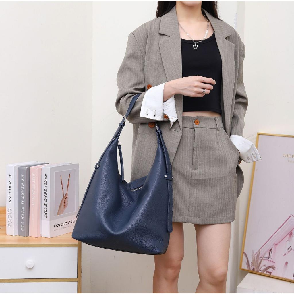 Cowhide Large Bag, Soft Leather Shopping Bag, Popular Fashion Shoulder Messenger, Practical Soft Leather Handbag