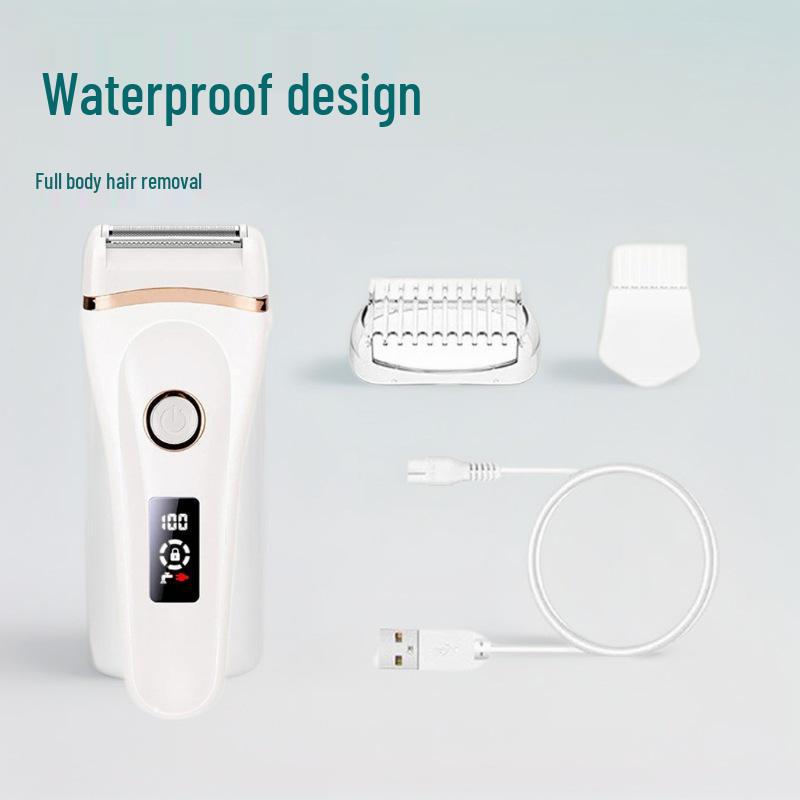 

Женская цифровая электрическая бритва для удаления волос под мышками и в области бикини белый