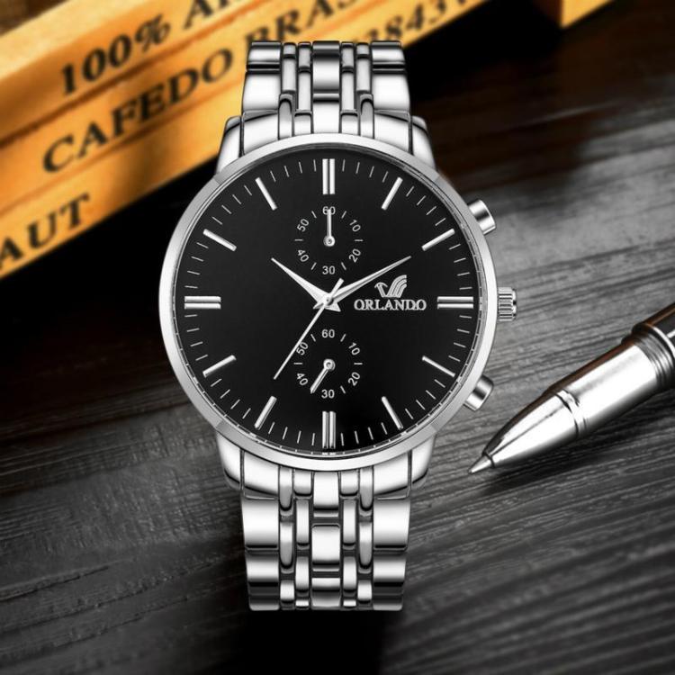 Fashion Men Watches Quartz Watch Men's Silver Gold Plated Stainless Steel Wristwatch