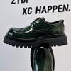 Fashion Lacquer leather Derby Men's Shoes Fashionable retro design style Daily Youth Trendy Party Outdoor street Black Green shoes Hot