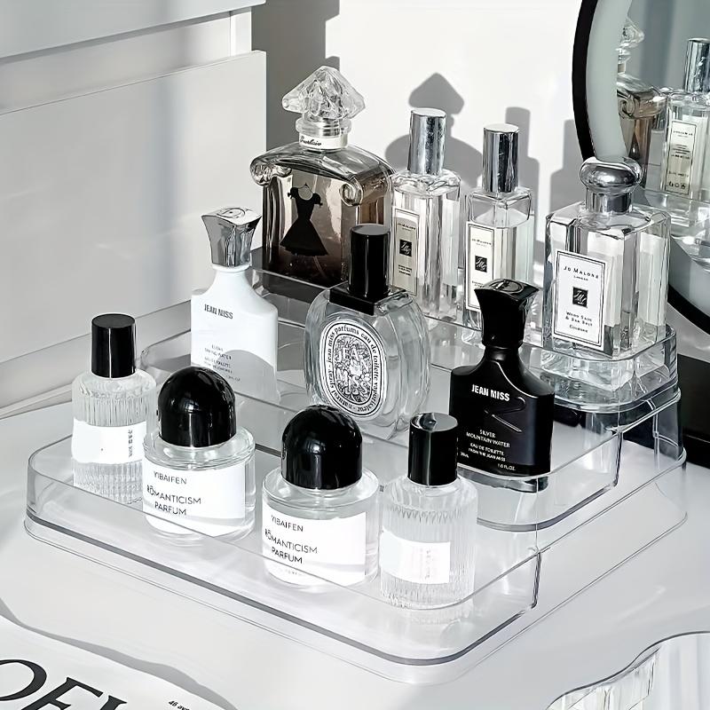 Perfume storage box-Cosmetic storage box, sturdy transparent rack, suitable for kitchen and bathroom countertop cabinet storage