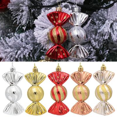 5PCS/Box Party Supplies Crafts Wreath Lollipop Ornament Fake Candy Canes Christmas Candy Ornaments Hanging Decorations