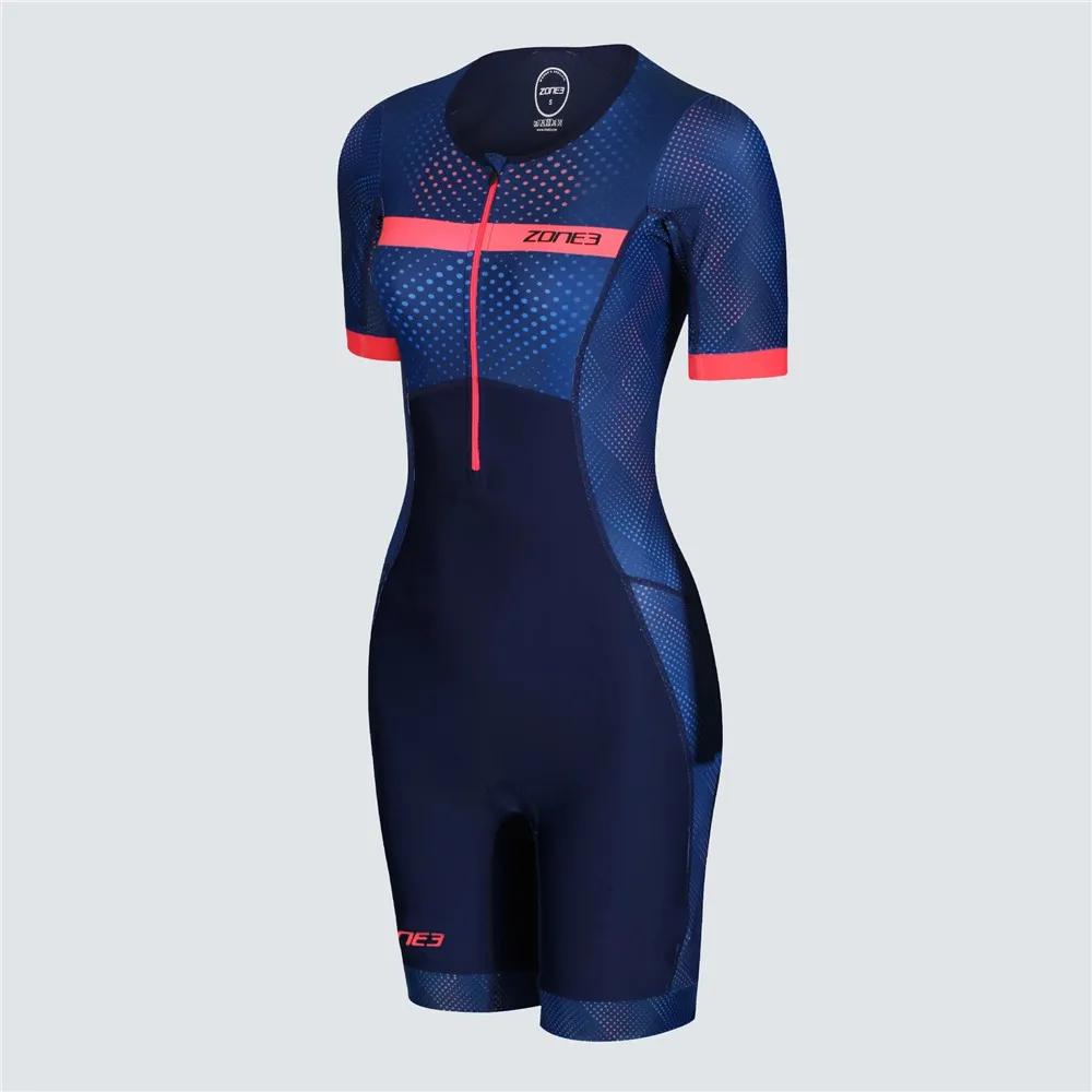 

Zone3 Triathlon Women Short Sleeve Cycling Skinsuit Go Pro Mtb Jumpsuit Summer Run Bicycle Clothes Roller Skating Suit Cilismo S
