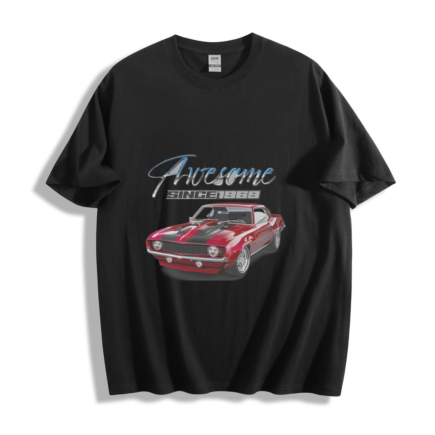 Gender-Neutral Retro 1969 Car Graphic T-Shirt 2XL