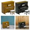 Miniature Upright Piano Set with Stool for Dollhouse Decor