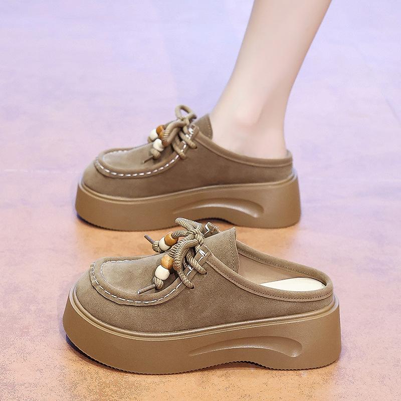 Thick-soled Birkenstock Slippers for Women To Wear In the Autumn of 2025, the New Muffin Is Not Tired, and One Pedal Is a Bag Head and Half Slippers.
