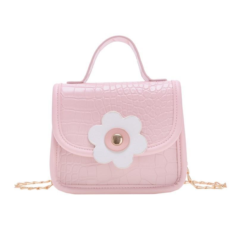 Unisex Purse Kids Pu Trendy Flower Chain Strap Crossbody Bag For School Or Play