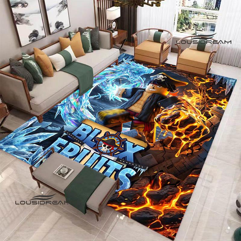 3D game B-blox fruits printed carpet Non-slip carpet outdoor carpets area rug Home bedroom decor rug for bedroom birthday gift