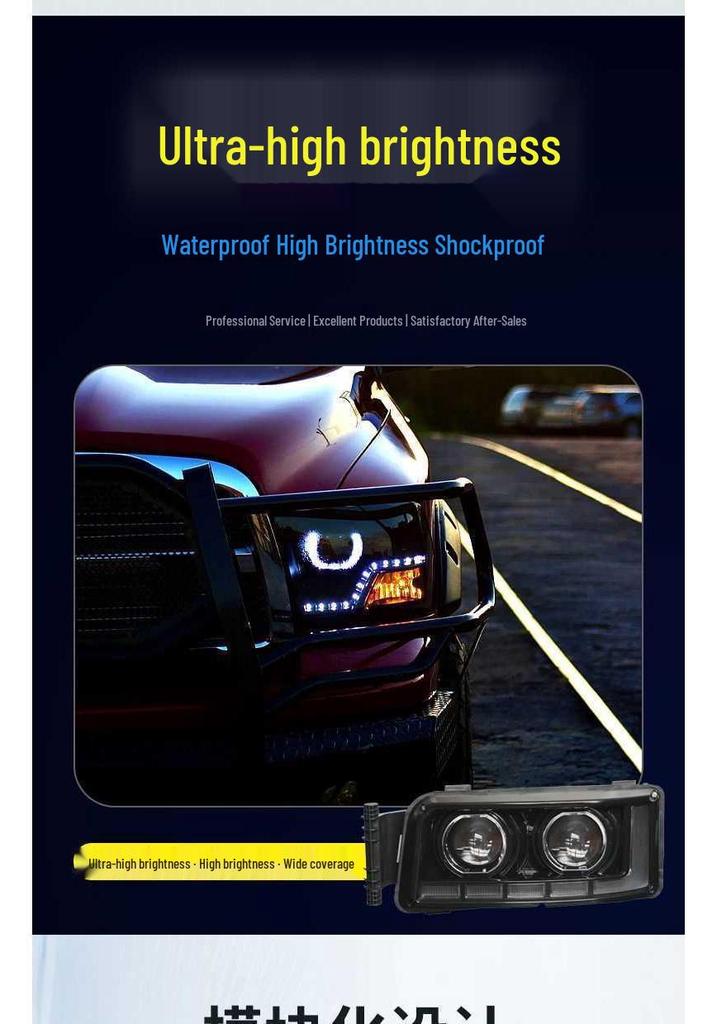 Haowo TX Shande Dump Truck LED Headlight Assembly - Super Bright Upgrade