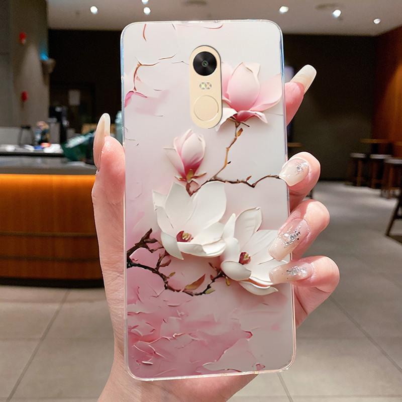 For Xiaomi Redmi Note 4 Case Clear Luxury Butterfly Flower Soft TPU Silicone Phone Cover For Redmi Note 4X Transparent Case