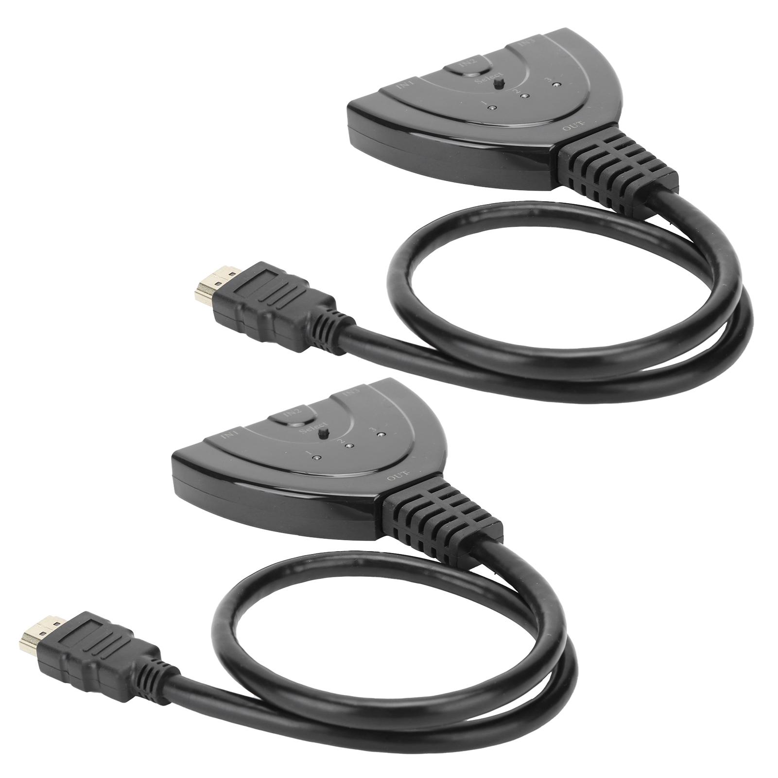 

2шт HDMI разветвитель 3 порта 4Kx2K многофункциональный концентратор коробка коммутатор для LCD HD TV
