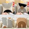 Nordic Abstract Art Cushion Cover Natural Linen Organic Fabric Double-Sided Printing Breathable Perfect For Home Decor