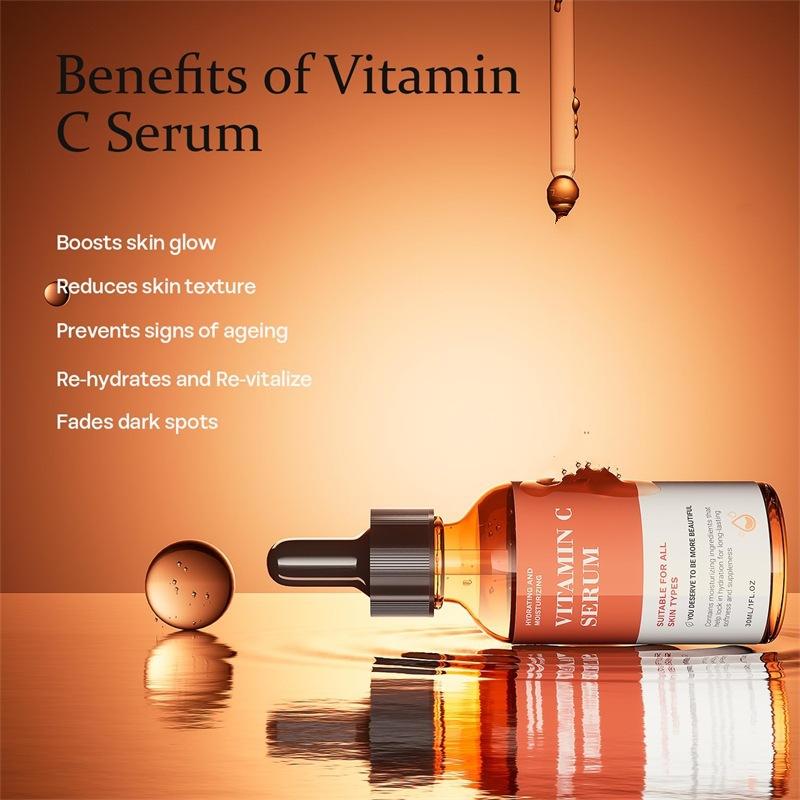 Vitamin C Serum for Face - Hydrating & Smoothing - with Hyaluronic Acid & Vitamin E - 30ml