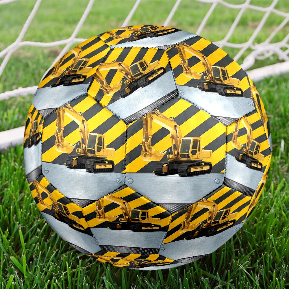 Excavator Theme Size 5 Soccer Ball, Suitable for Both Indoor and Outdoor Matches, a Gift Suitable for Everyone.