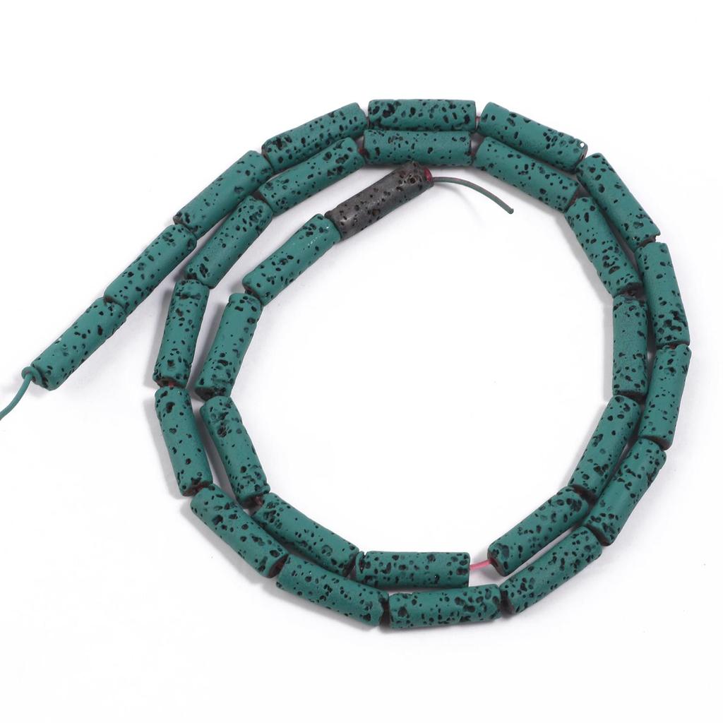 4x13mm Multicolor Rondelle Column Tube Lava Stone Loose Spacer Beads For Making Jewelry Handmade Diy Bracelet Craft