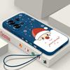 Cute Santa Claus Printed Lanyard Phone Case For Xiaomi Redmi Note 14 13 12 Pro Note 13 14 Pro Plus 5G 13 13C 4G 11 10 Pro Soft Silicone Cover