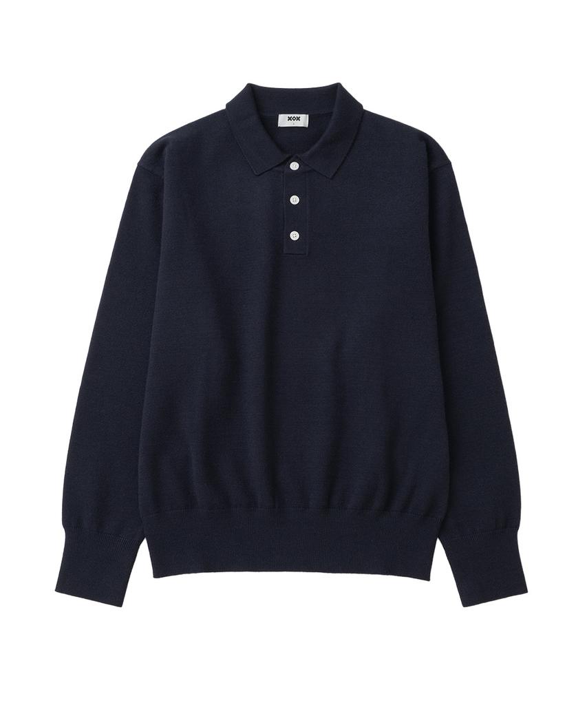 XOX Essential Collared Neck Crop Knit [Navy]
