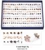 Korean 100-Pair Plastic Boxed Earrings Set - Soft Clay Drip Design, Diamond Glue Needle, Anti-Allergic.
