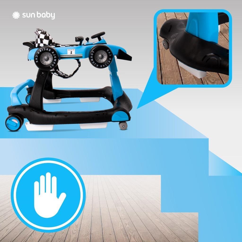 Interactive Walker Ride-on Pusher Racing Car Formula 1 3in1 Blue