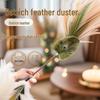 High-Grade Retro Walnut Ostrich Feather Duster: Anti-Static Household Cleaning Tool