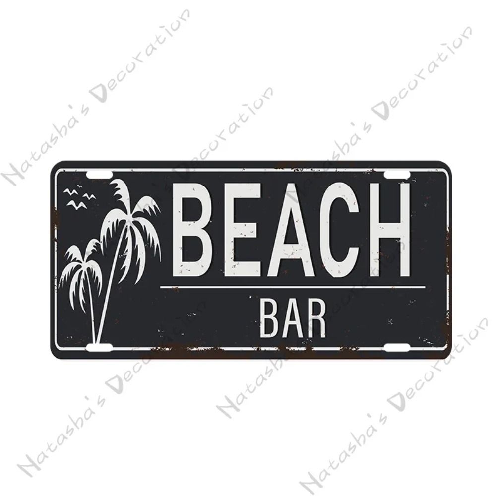 Garage Bar Metal Wall Sign, Auto Interior Decor Plaque 15x30cm