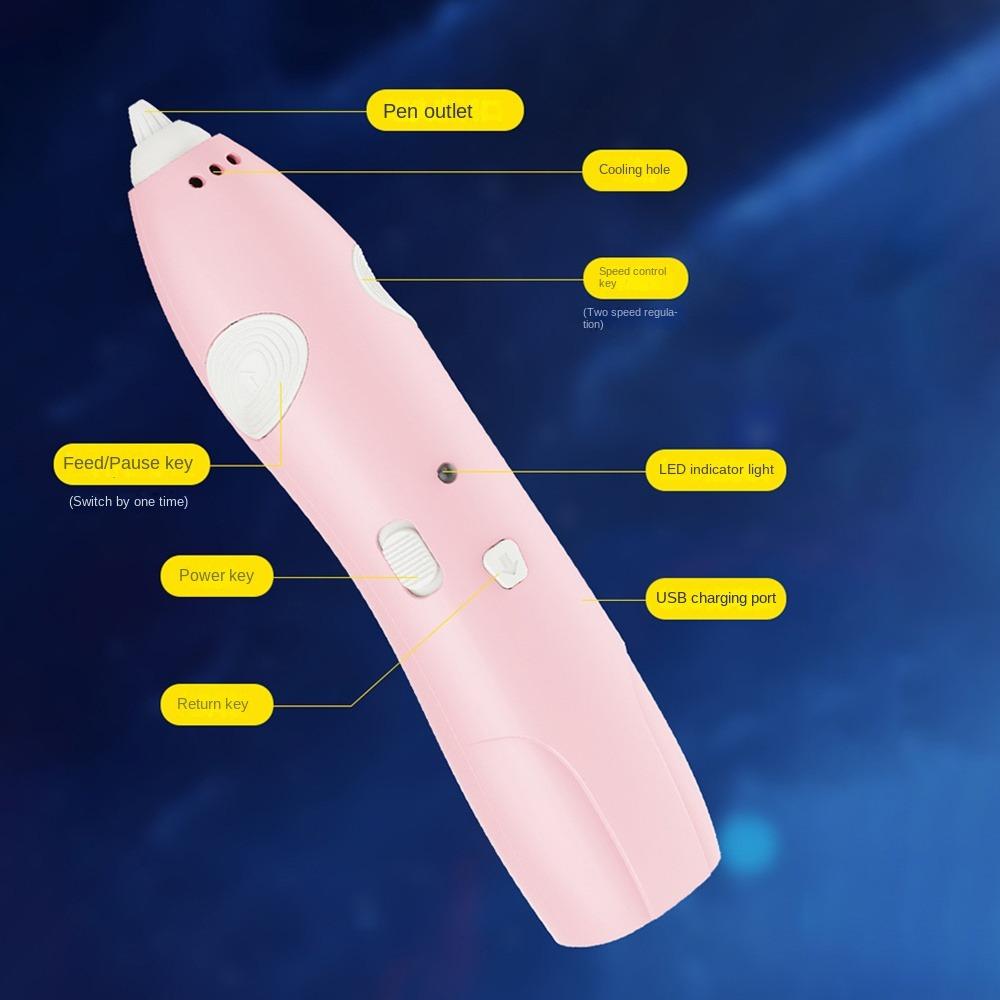 Rechargeable 3D Printing Pen Low Temperature 3D Art Painting Pen 3D Graffiti Pen  Education Toy