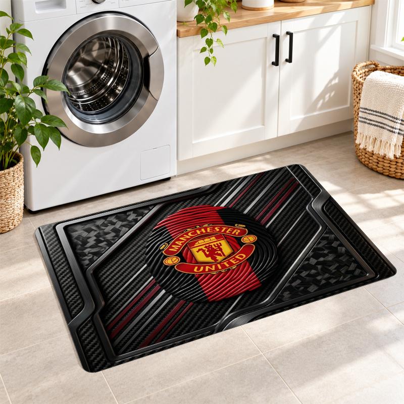 Flannel Kitchen Mat Manchester United Soft Area Rug Non Slip Floor Carpet Home Decoration