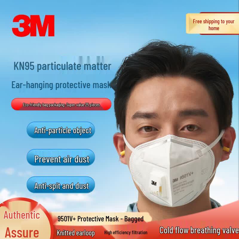 3M KN95 9501V Earloop Particulate Respirator (25-Pack) Standard