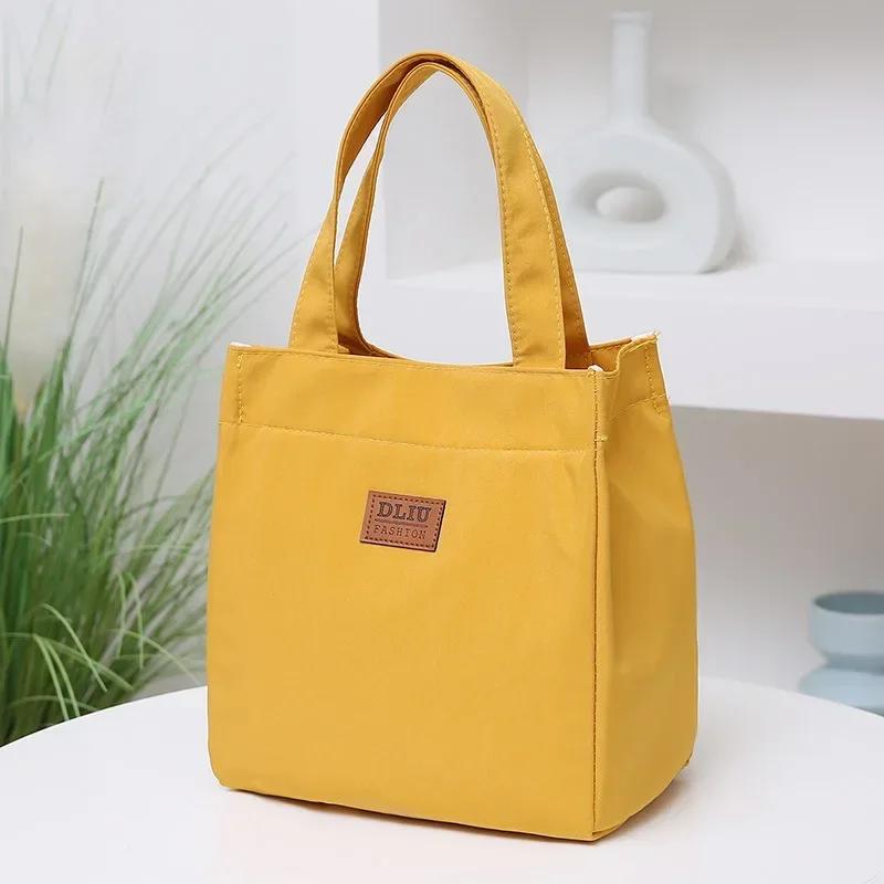 Large Capacity Lunch Bag Aluminum Foil Insulation Handle Bag Portable For Traveling Insulated Lunch Bag Picnic School And Work Insulation Bento Bag