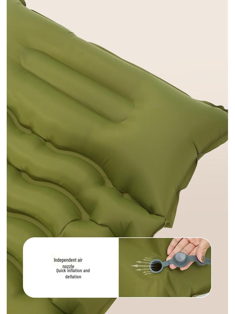 Inflatable Moisture-Proof Camping Sleeping Pad with Splicing Double Mattress Feature