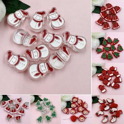 10 pezzi ceads sciolti materiali acrilici cellule acriliche dell'albero di natale guanti pupazzo di neve olio a goccia catene per cellulari accessori per collane braccialetti fai da te