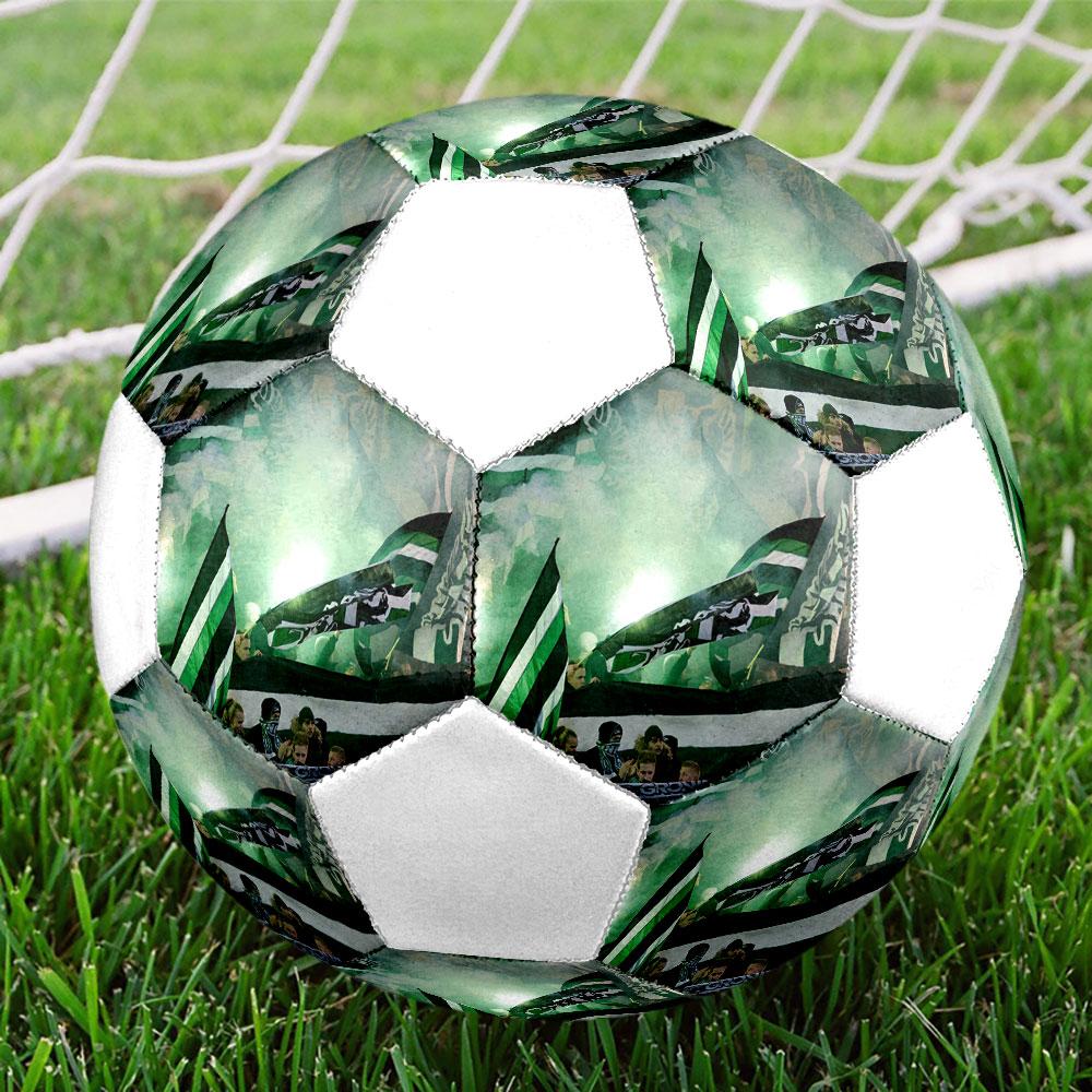 Groningen FC Size 5 Soccer Ball, Machine-Stitched PVC, Durable & High Bounce, All Ages Fit, Fan Merchandise, Matches & Outdoor Use.