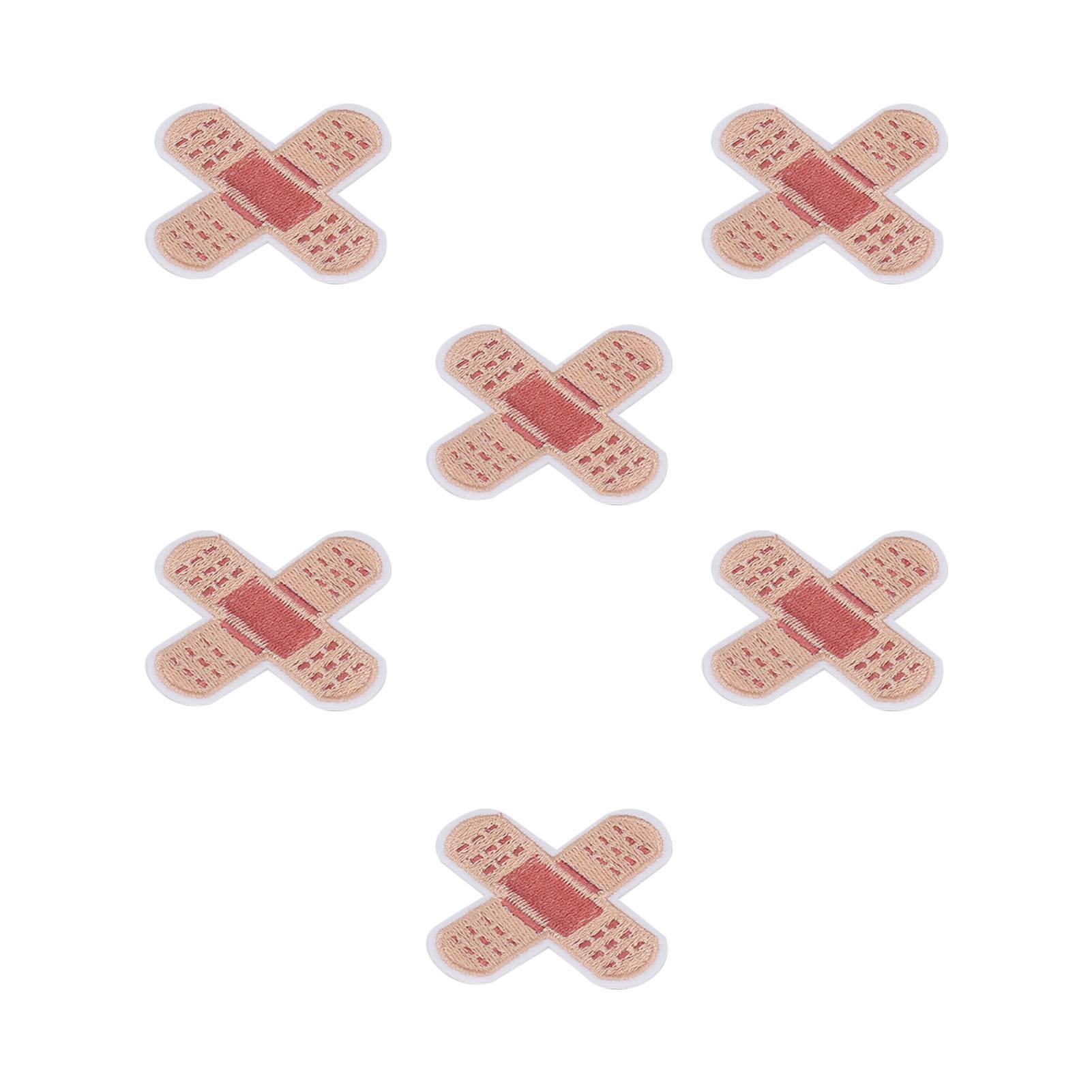 

6Pcs Band Aid Embroidered Iron On Patch Cover Stains Cute Shape Embroidered Iron On Patches for DIY