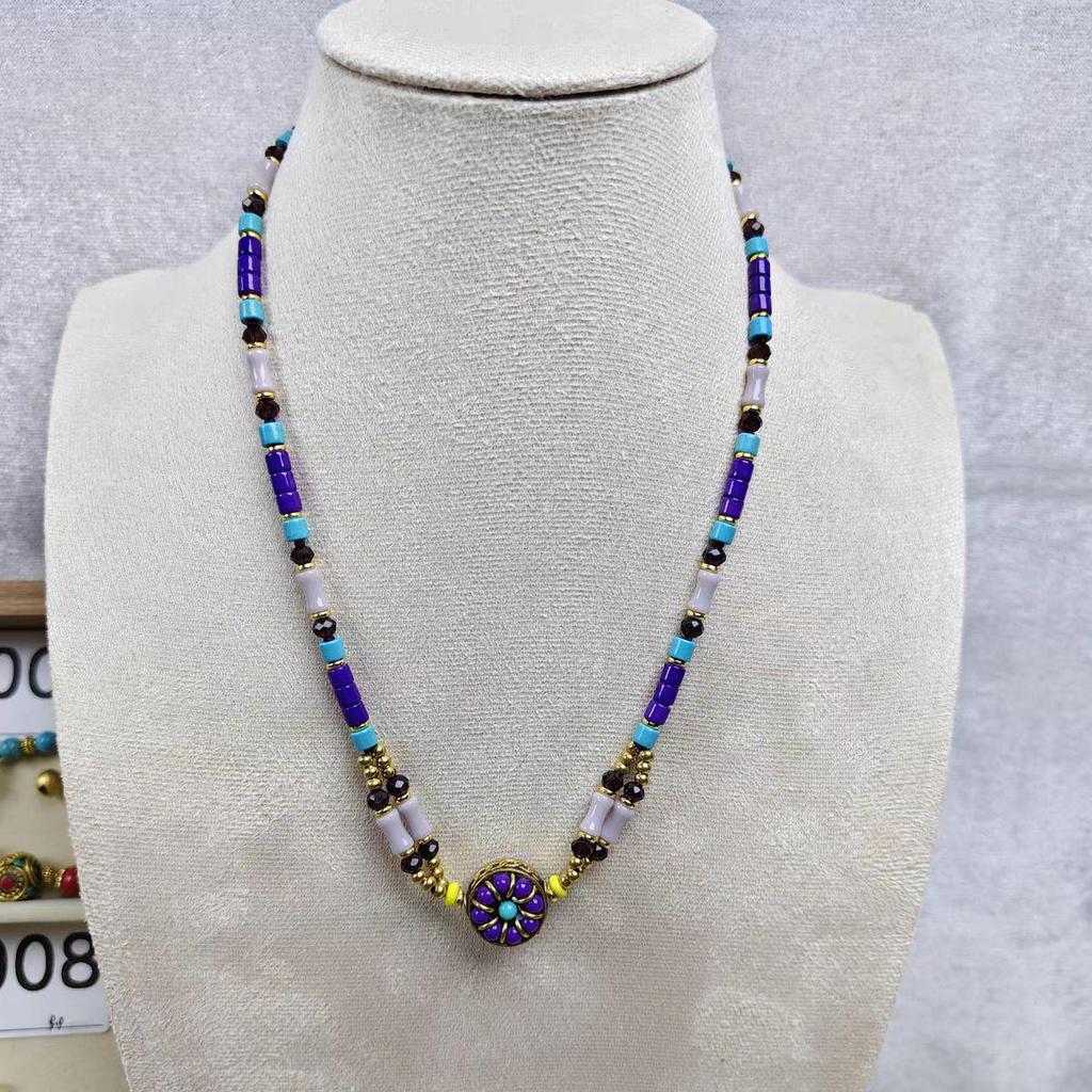 Handmade Nepal Ethnic Woven Clavicle Chain - Women’s Vintage Style Sweater Necklace, Versatile Design